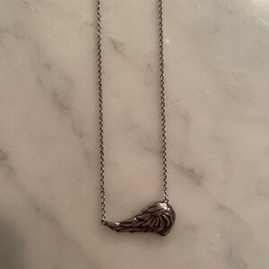 Silver Sideways Wing Necklace (The Met)